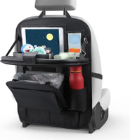 Auto-Rücksitz-Organizer mit faltbarem Tischtablett Tablet-Halter Pu-Kunstleder-Auto-Aufbewahrungs-Organizer zum Aufhängen mit Mülleimer