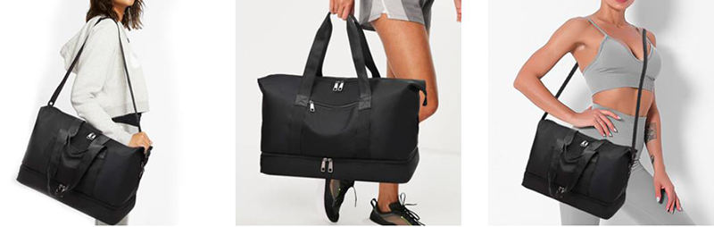 Reisetasche mit mehreren Taschen, zweilagig, Seesack, Fitness-Gymnastiktasche, rosa Seesack für Frauen mit Schuhfach, billige Fabrik