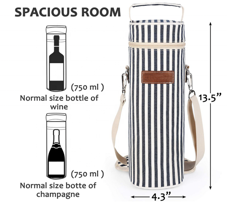 Hochwertige einzelne Weinflasche Kapazität Strand Kühltasche Picknick Reise auslaufsichere Aluminium Weinflasche Tasche