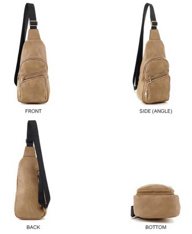 Benutzerdefiniertes Logo Wasserdichter veganer Crossbody Daypack Cross Shoulder Daypack Herren Sling Bag Leder Brusttasche