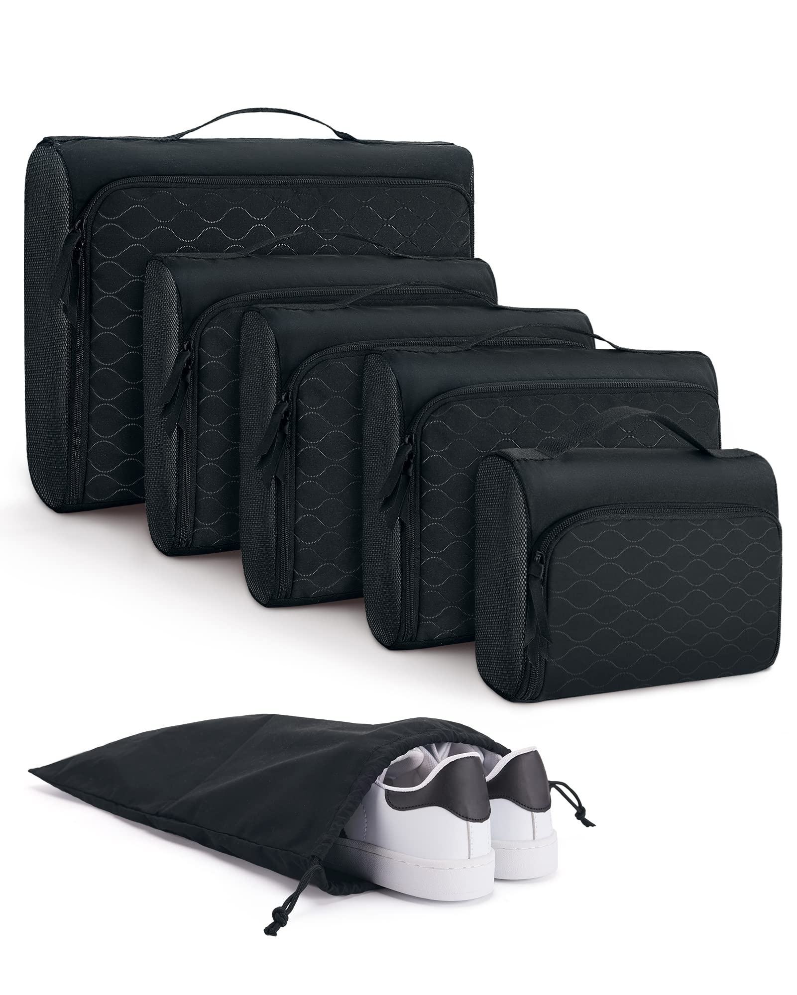 benutzerdefiniertes Logo 6-teiliges Reisetuch, Kofferwürfel, Gepäckorganisator, Taschen, Unterwäsche, Wochenend-Kompressionspackungswürfel für die Reise