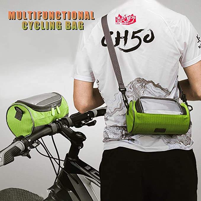 Abnehmbare Fahrradlenkertasche, wasserdichter Fahrradkorb, vordere Fahrradtasche mit transparentem Beutel, Touchscreen