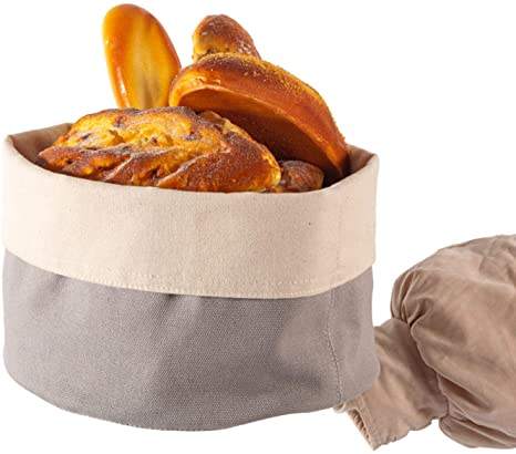 Übergroßer Brotaufbewahrungskorb aus Leinen, wiederverwendbare Serviertasche für hausgemachtes Sauerteigbrot oder Brötchen