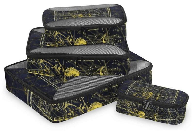 New Bulk Sublimation 4pcs Reise Kleidungsstück Aufbewahrungstasche Gepäck Kleidung Kompressionsbeutel Koffer Organizer Verpackungswürfel