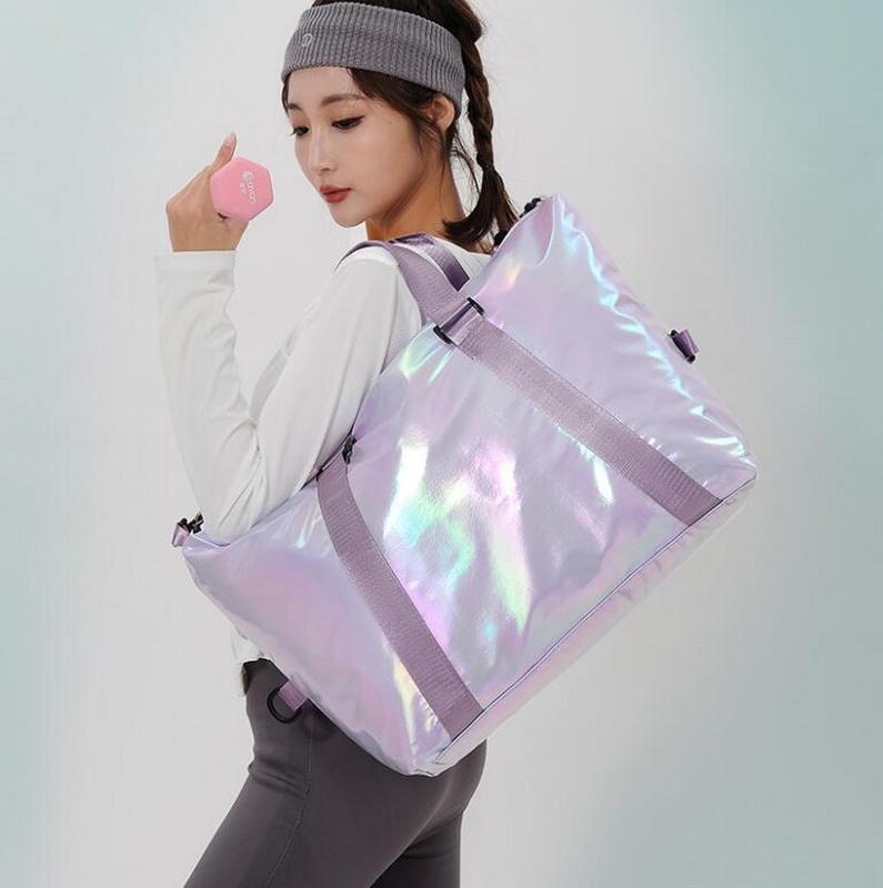 Luxuriöse holografische Sport-Sport-Seesäcke für Damen, Reise-Wochenend-Tragetasche, Tanztasche, Seesack mit Schultergurt