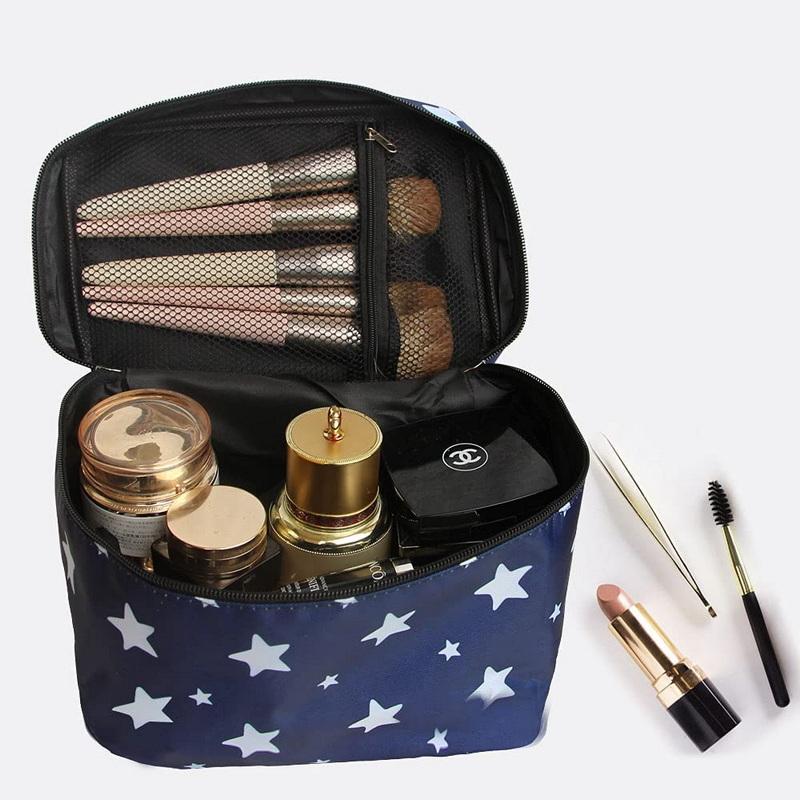 Reise tragbare Frauen blau Make-up Organizer große wasserdichte Make-up-Koffer Kulturbeutel Kosmetiktaschen für Damen