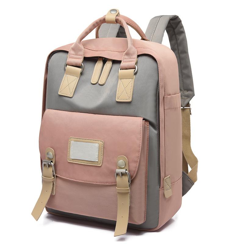 Outdoor-Reisen Freizeit Kontrastfarbe Schule Rucksack Taschen Laptop Rucksäcke Büchertasche Rucksack für Mädchen