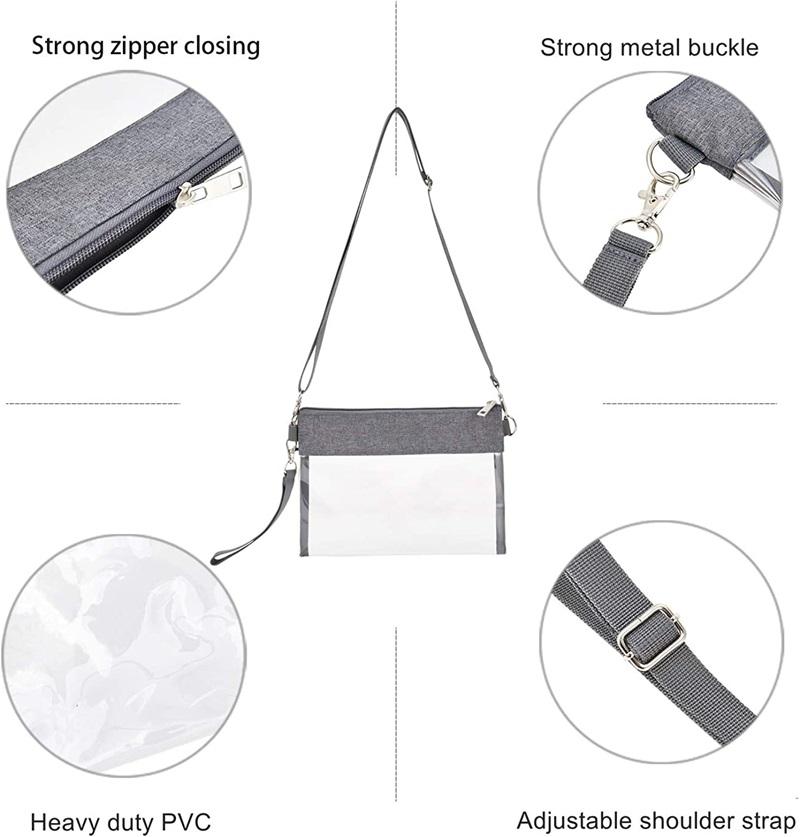 Clear Stadium Approved Purse Transparente Crossbody-Taschen für Damen und Herren Clear Messenger Bag Phone Bag