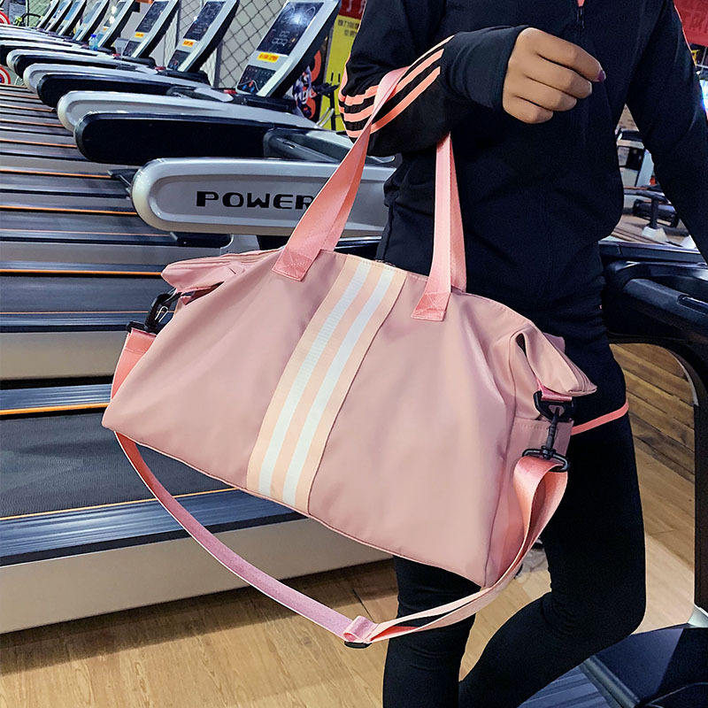 Sporttasche für Frauen im Fitnessstudio, ganz in Pink, mit Fach für nasse Handtücher, Sporttasche, wasserdichte Reisetasche für das Fitnessstudio