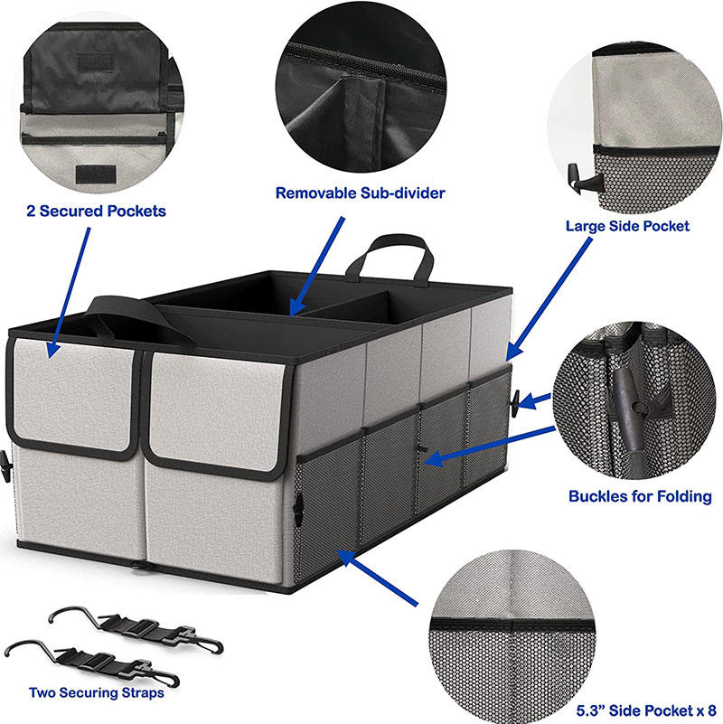 Tragbarer großer kundenspezifischer SUV-Aufbewahrungsbox-Aufbewahrungsorganisator im Freien Kofferraumorganisator für Universalautos