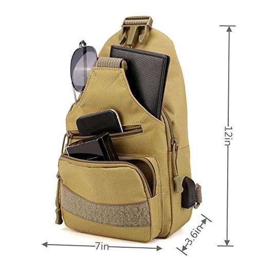 Crossbody Umhängetaschen Sling Bag für Herren Outdoor Reisen Wandern Tagesrucksack Lässiger Brustrucksack mit USB Kabel Gelb Günstiger Großhandel